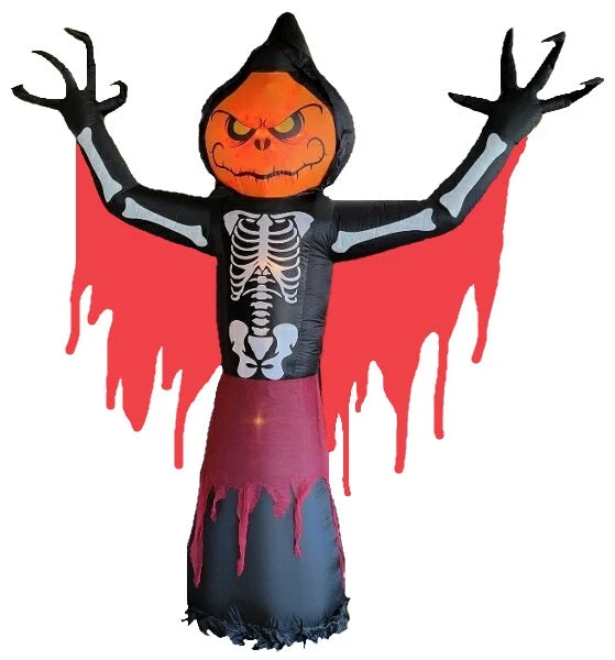 10' Airblown Fire & Ice Skeleton Reaper Inflatable