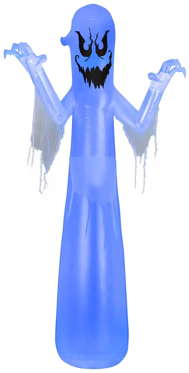 12' Airblown Spooky Short Circuit Ghost Halloween Inflatable with Flickering LED Lights