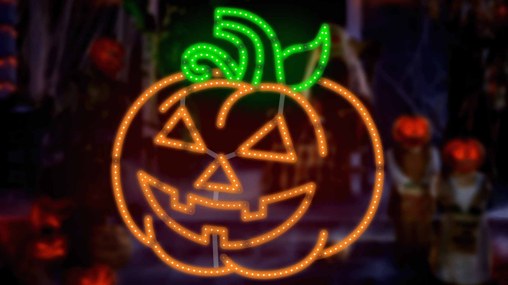 16" Hi-Vibrant LED Jack-O-Lantern Halloween Decoration