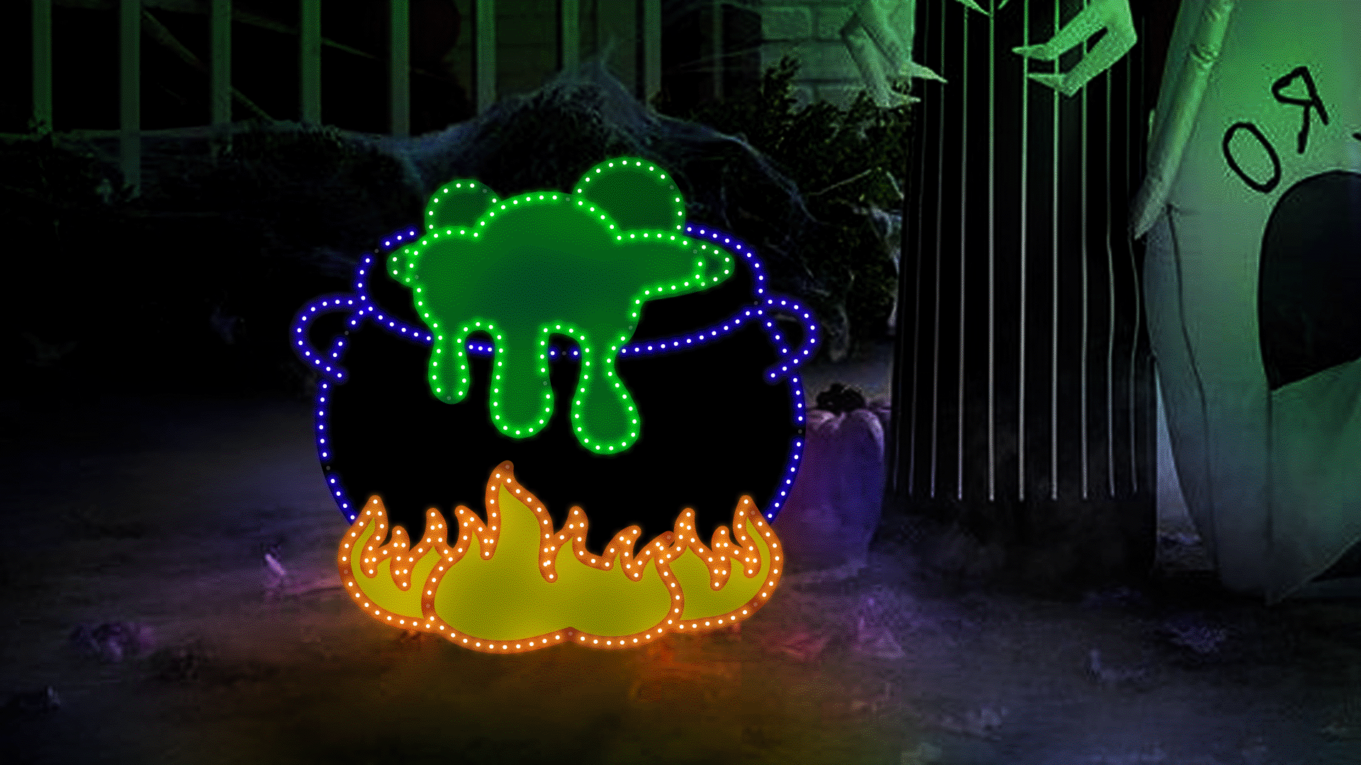16" Hi-Vibrant LED Witch's Cauldron Halloween Decoration