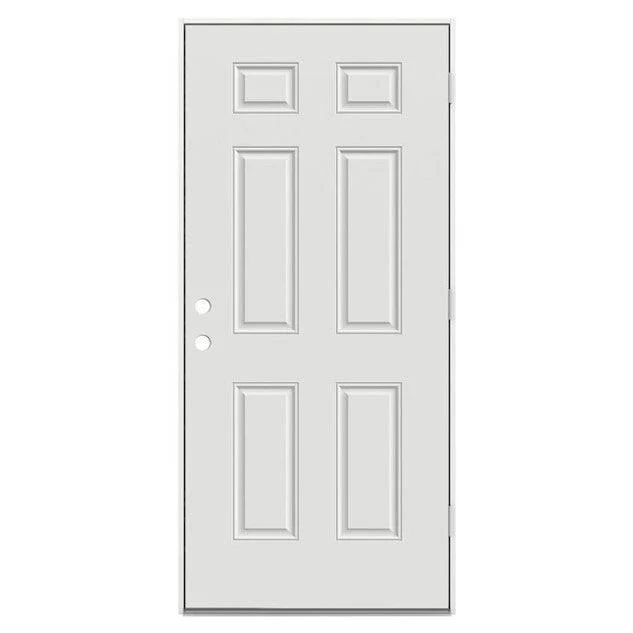 34" x 80" OUTSWING Prehung Smooth Fiberglass Entry Door System (6 Panel)
