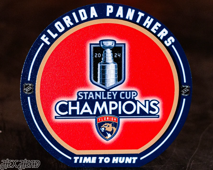 8" Florida Panthers 2024 Stanley Cup Champions "Double Play" On the Shelf or on the Wall Art
