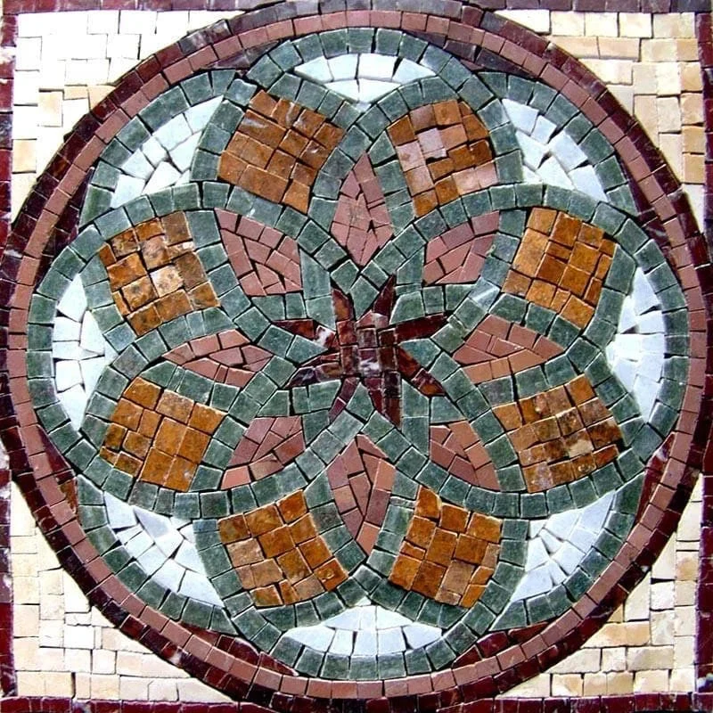 Accent Flower Mosaic Panel - Blom | Luxury Handcrafted Stone Art