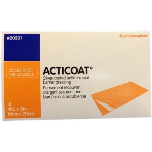 ACTICOAT Antimicrobial Barrier Burn Dressing with Nanocrystalline Silver 4" x 8"