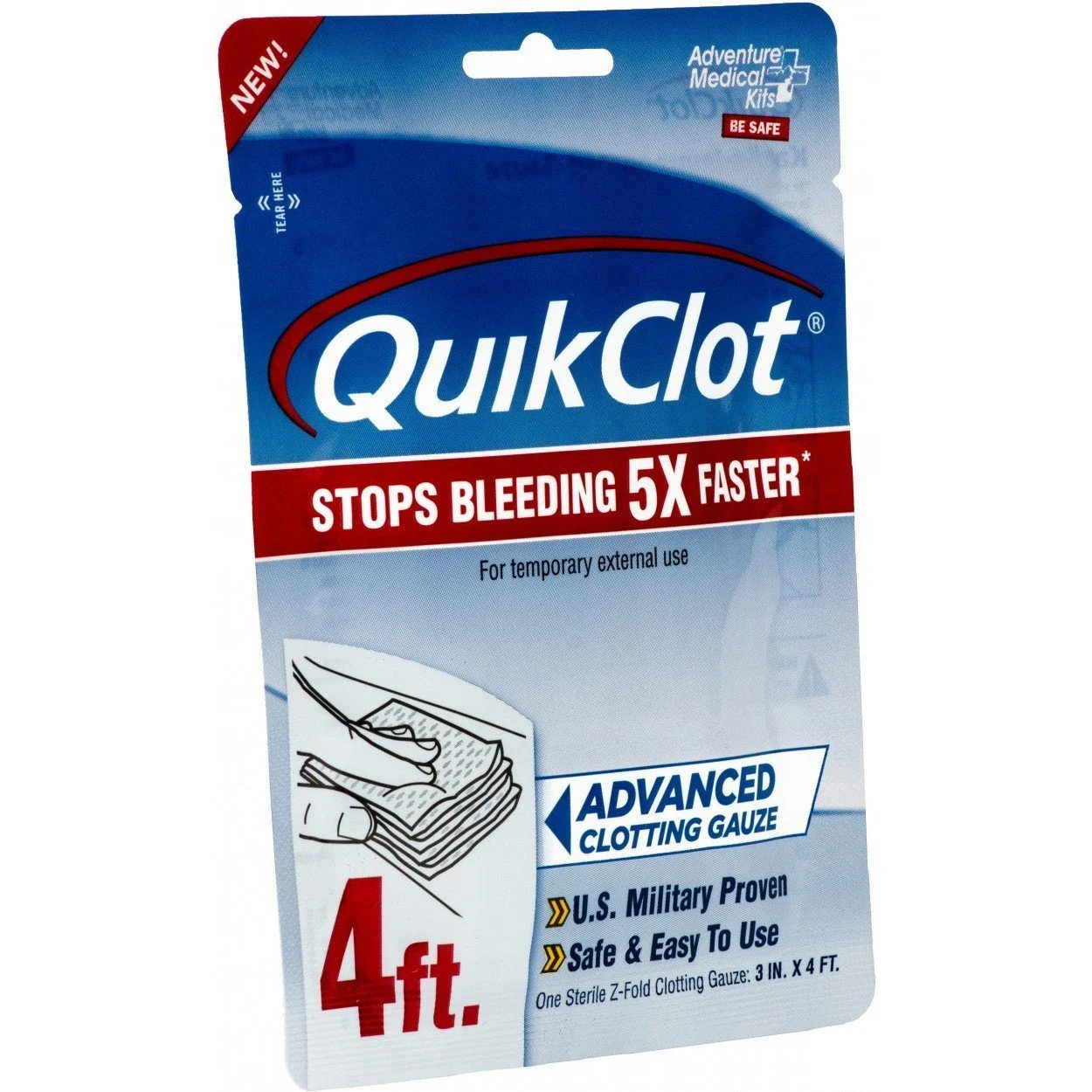 Adventure Medical Kits QuikClot Gauze 3" x 4'