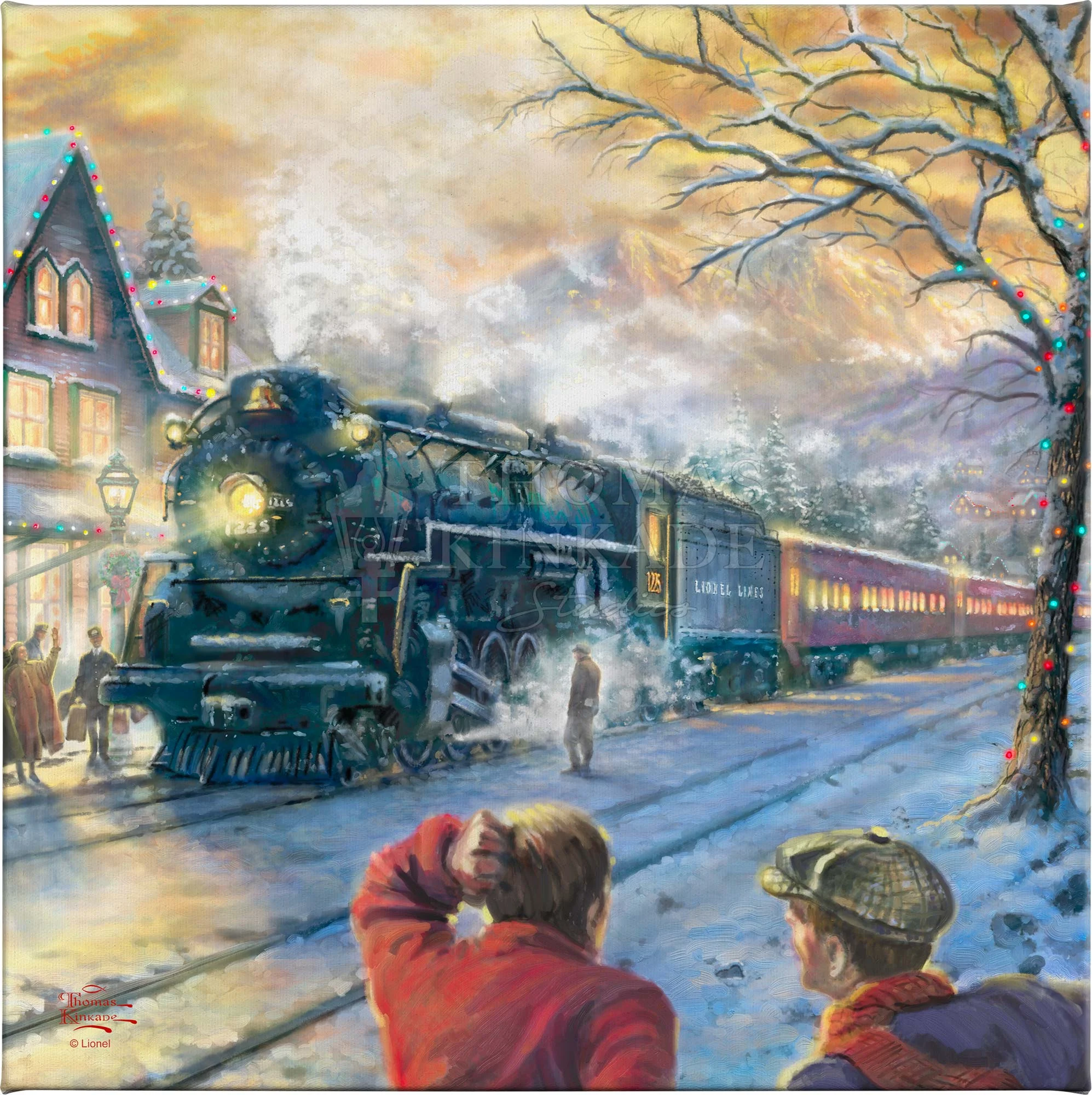 All Aboard for Christmas - 14" x 14" Gallery Wrapped Canvas