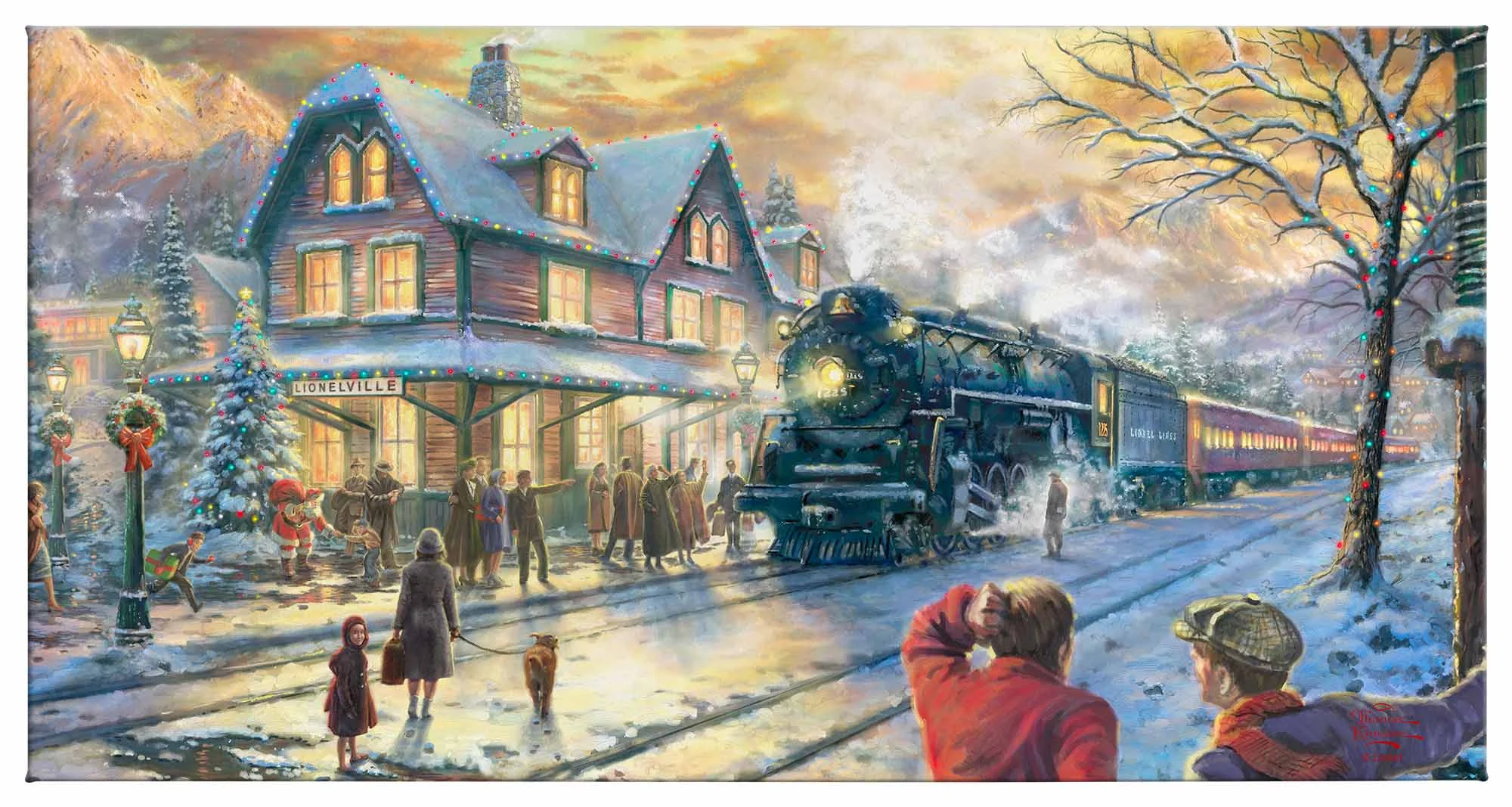 All Aboard for Christmas - 16" x 31" Gallery Wrapped Canvas