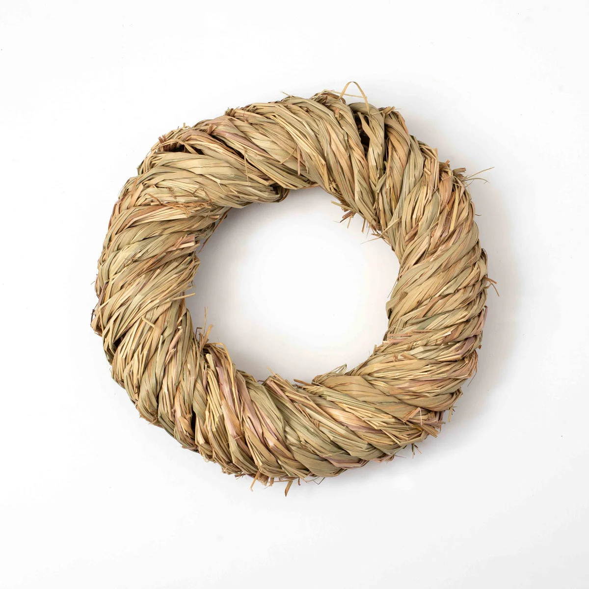 All Season Wrapped Natural Jute Raffia Everyday Mini Wreath with Bow Option