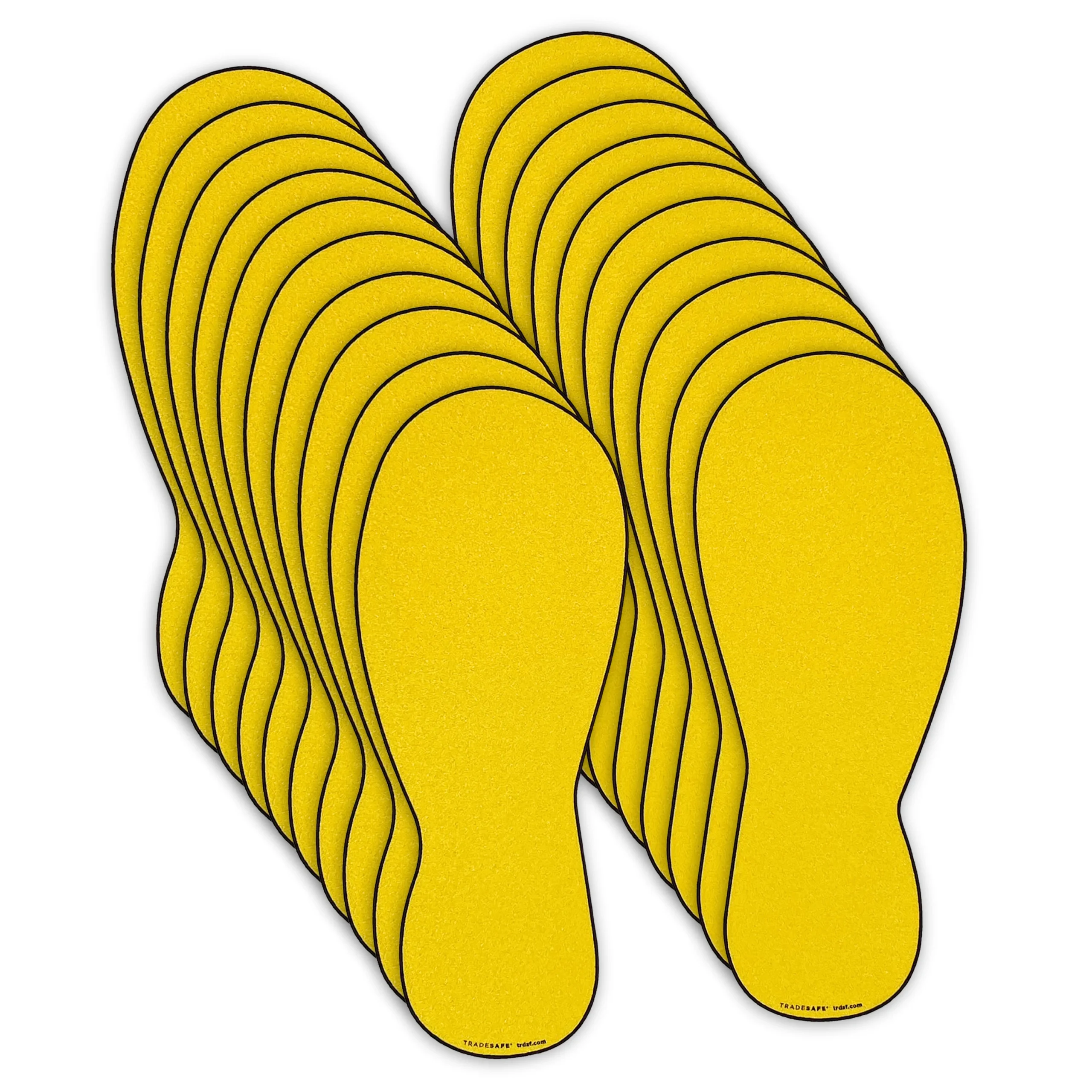 Anti-Slip Floor Sign – Yellow Footprint Stickers for Floor – 10 Pairs per Pack – 10” Long