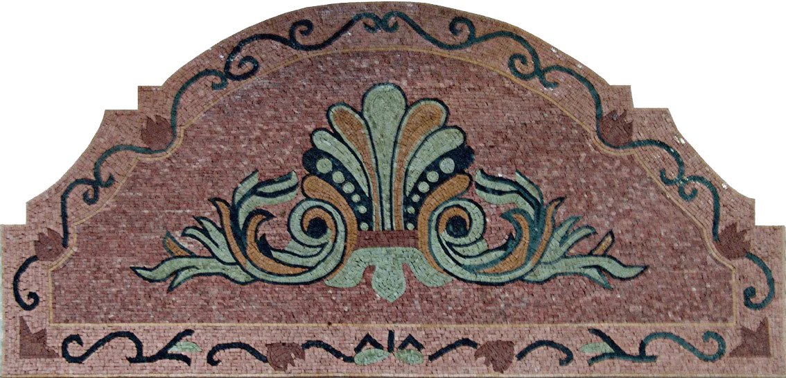 Arched shape with green floral design Mosaic