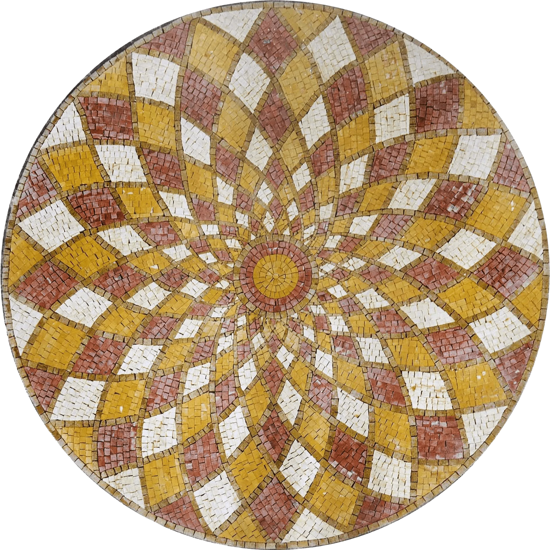 Artisan Marble Medallion - Falak Gold Mosaic