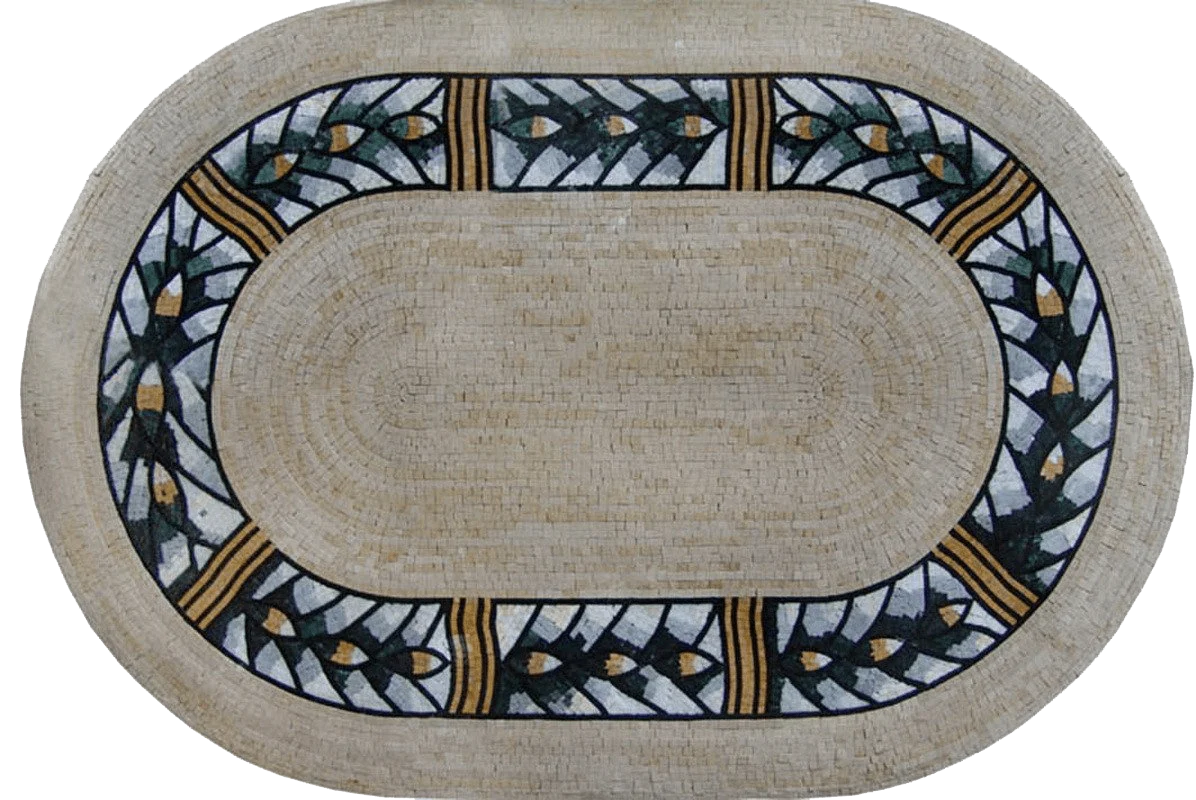 Artistic Oval Floor Mosaic - Tina