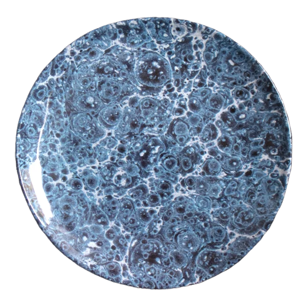 Blue Marble Dessert Plate