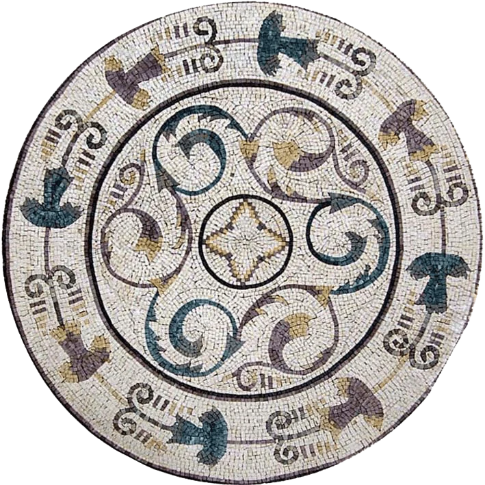 Botanical Art Mosaic Medallion- Dalia