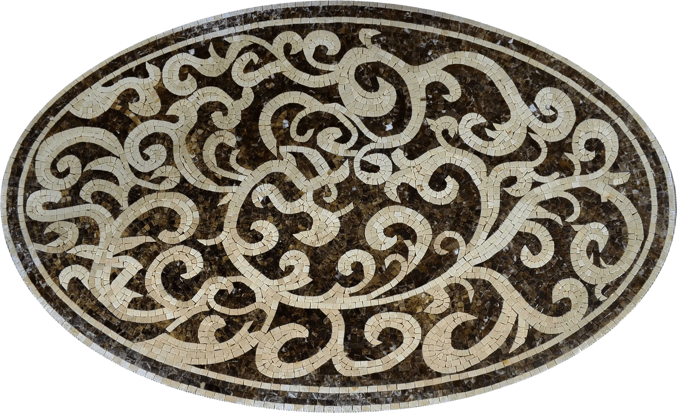 Botanical Oval Floor Mosaic or Tabletop or Wall Mural - Livia