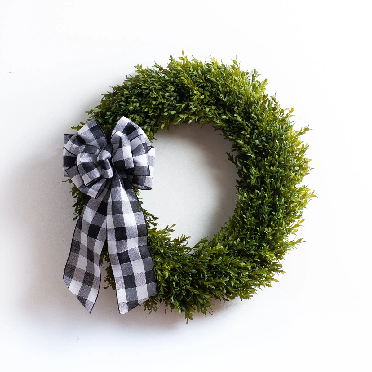 Boxwood Greenery Everyday All Seasons Front Door Wreath 24" - 3 Bow Options