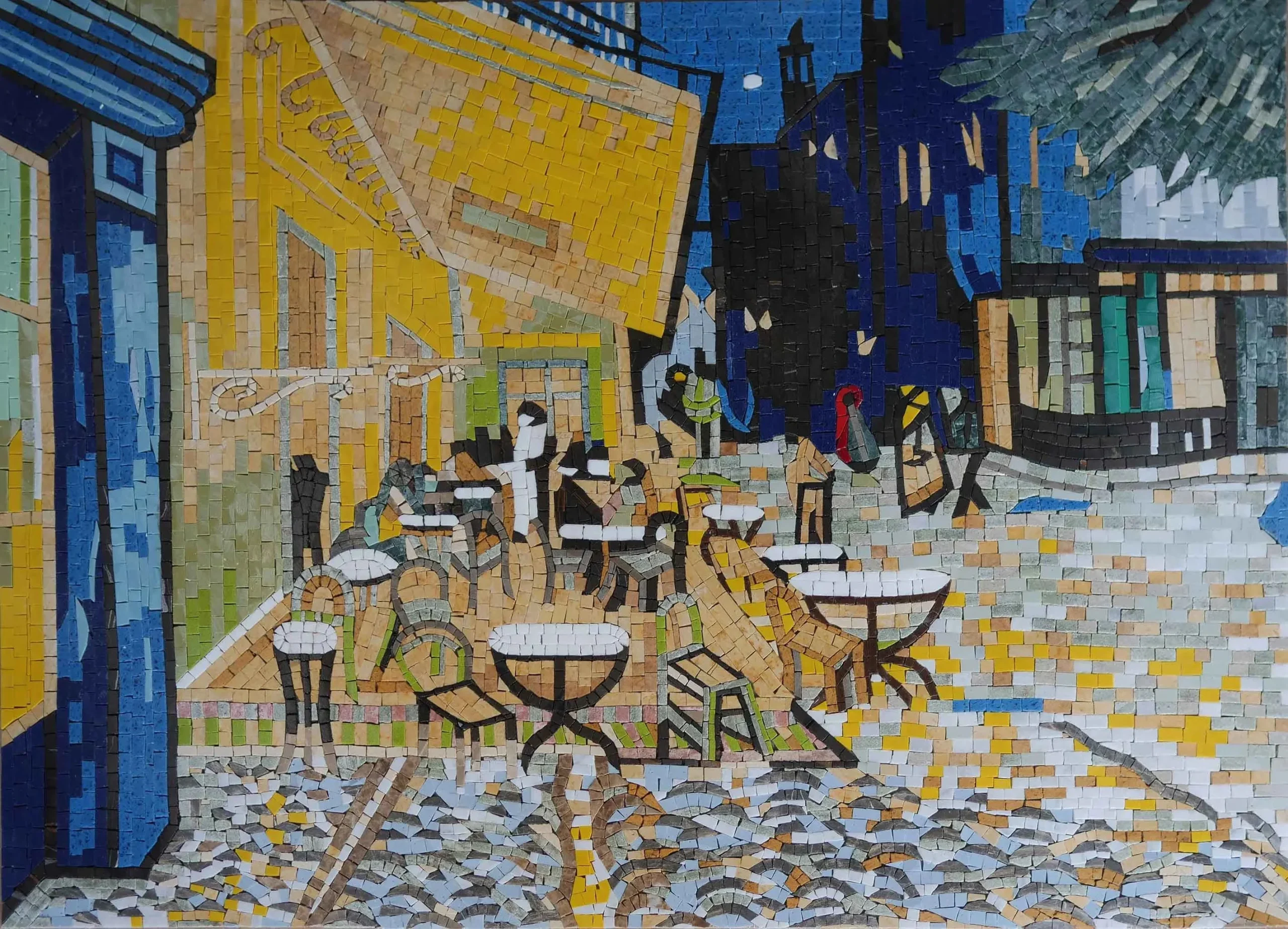 "Cafe Terrace at Night " Vincent van Gogh - Mosaic Art Reproduction