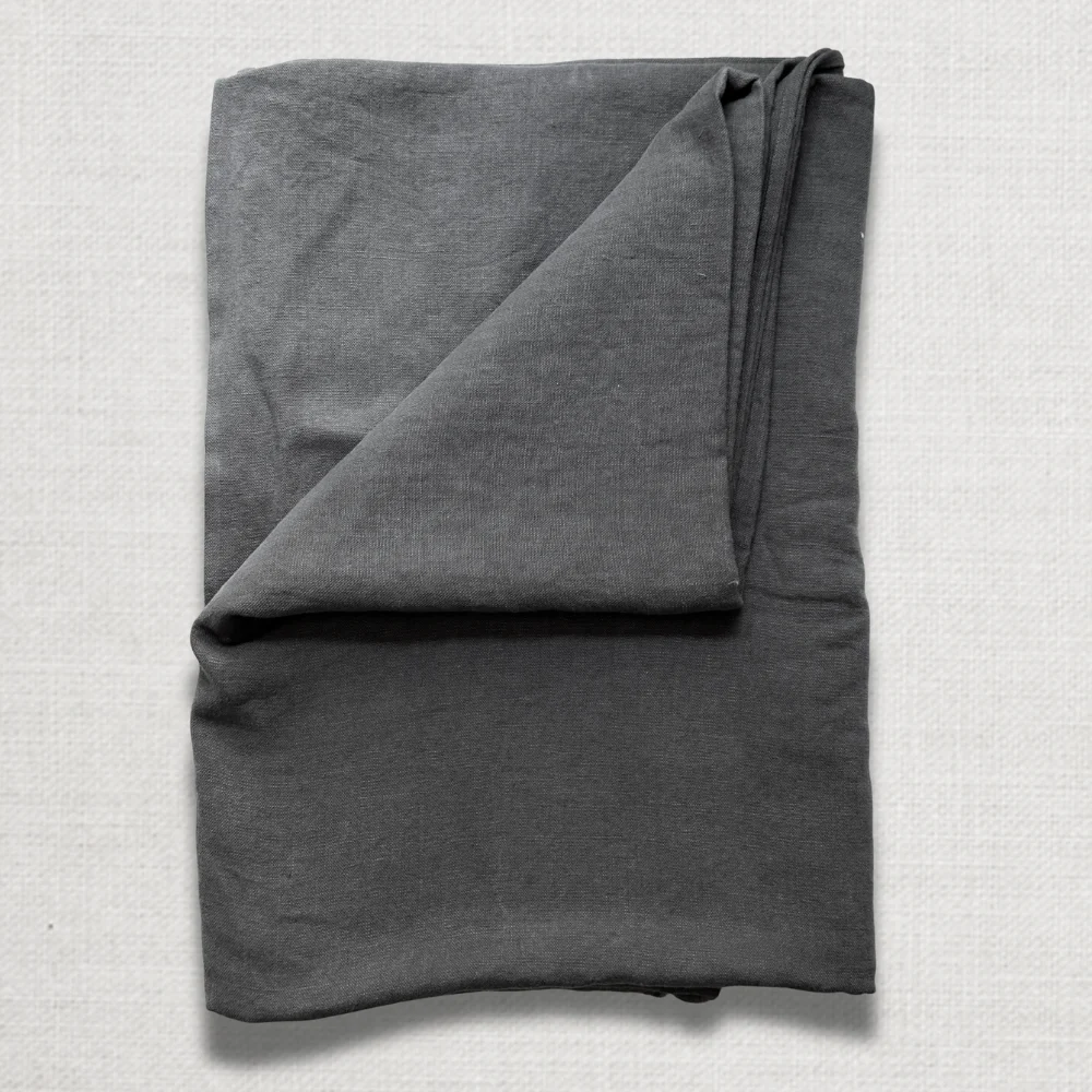 Charvet Editions Heavy Linen Bedcover in Gray