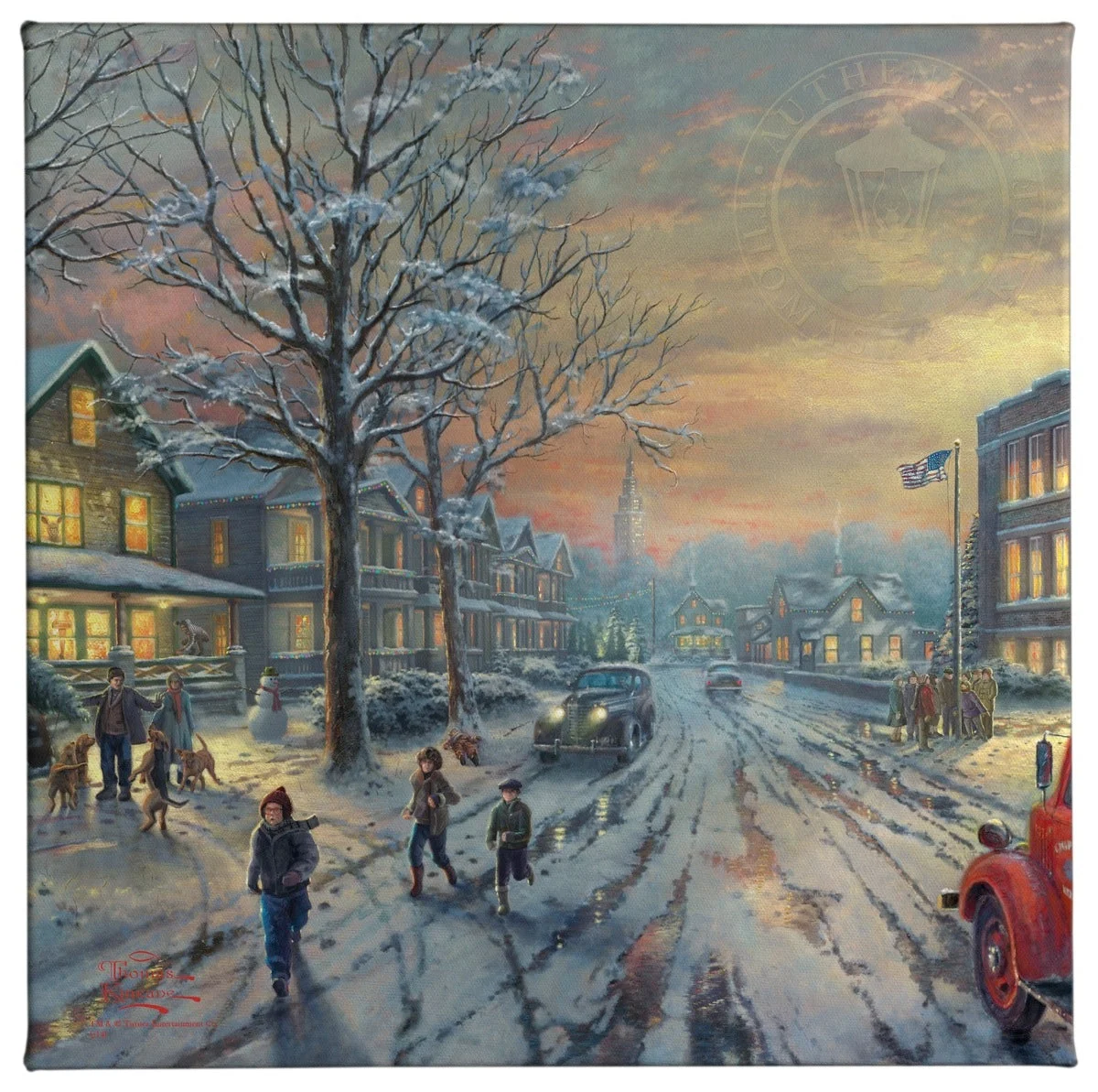 A Christmas Story - 14" x 14" Gallery Wrapped Canvas