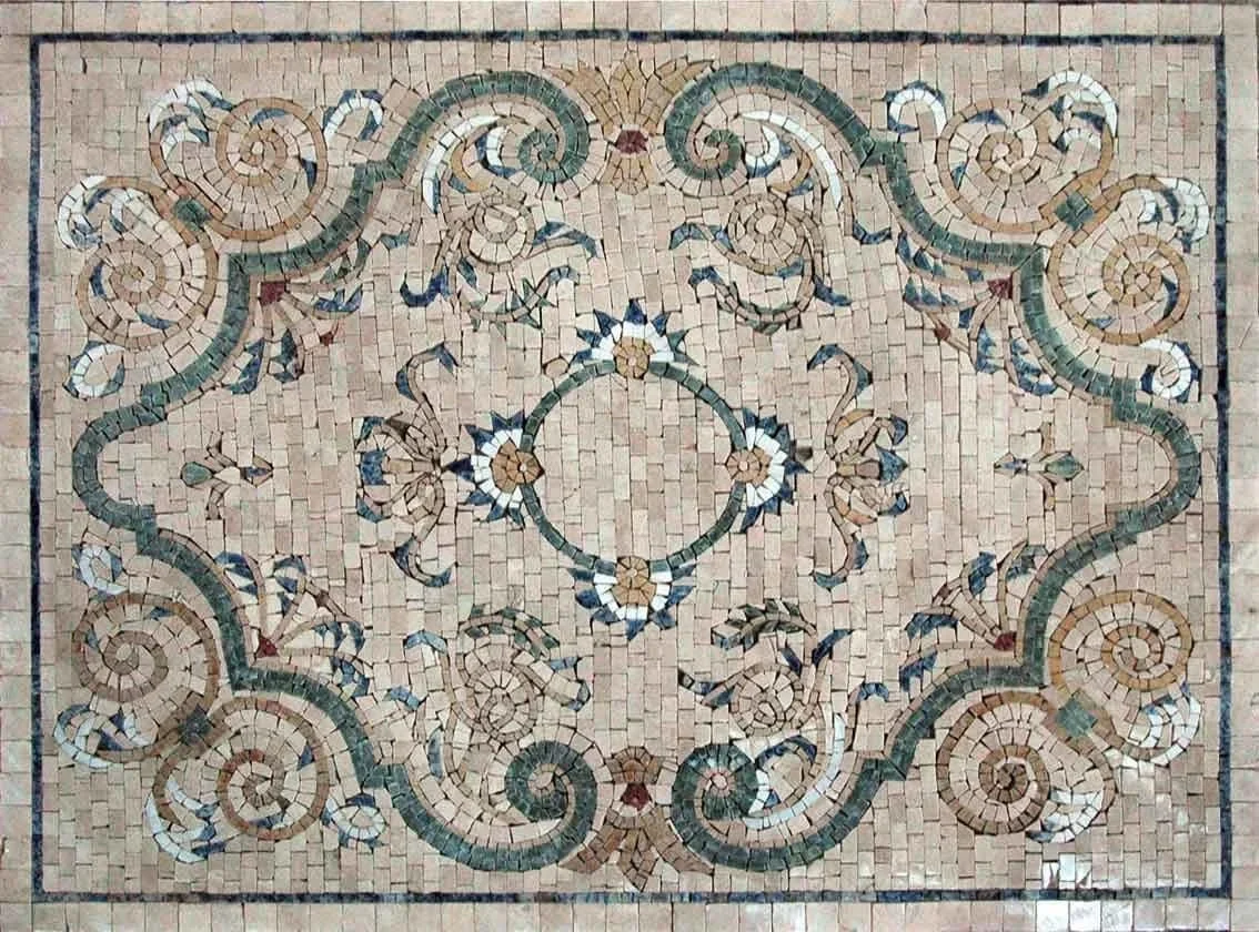 Colorful Geometric Mosaic | Luxury Handcrafted Natural Stone Art