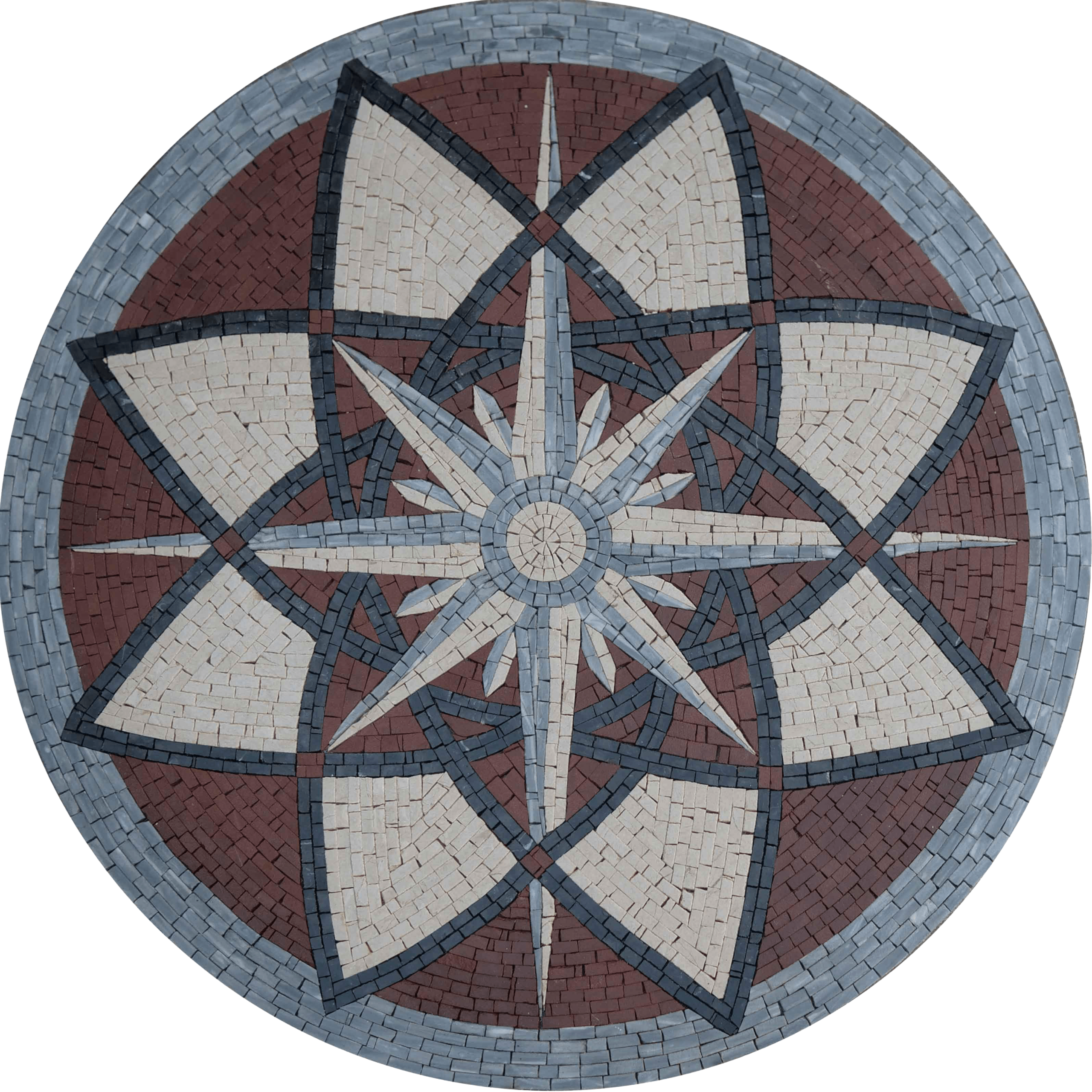 Compass Flower Mosaic Medallion Art