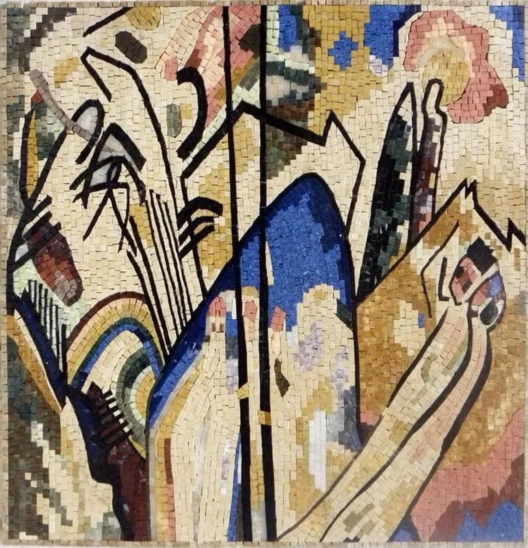 "Composition IV " by Wassily Kandinsky - Abstract Mosaic Reproduction