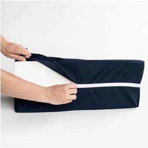 Cover for Bed Wedge Pillow, 23" L x 21" W x 9" D, Blue, Poly/cotton, Zippered Style
