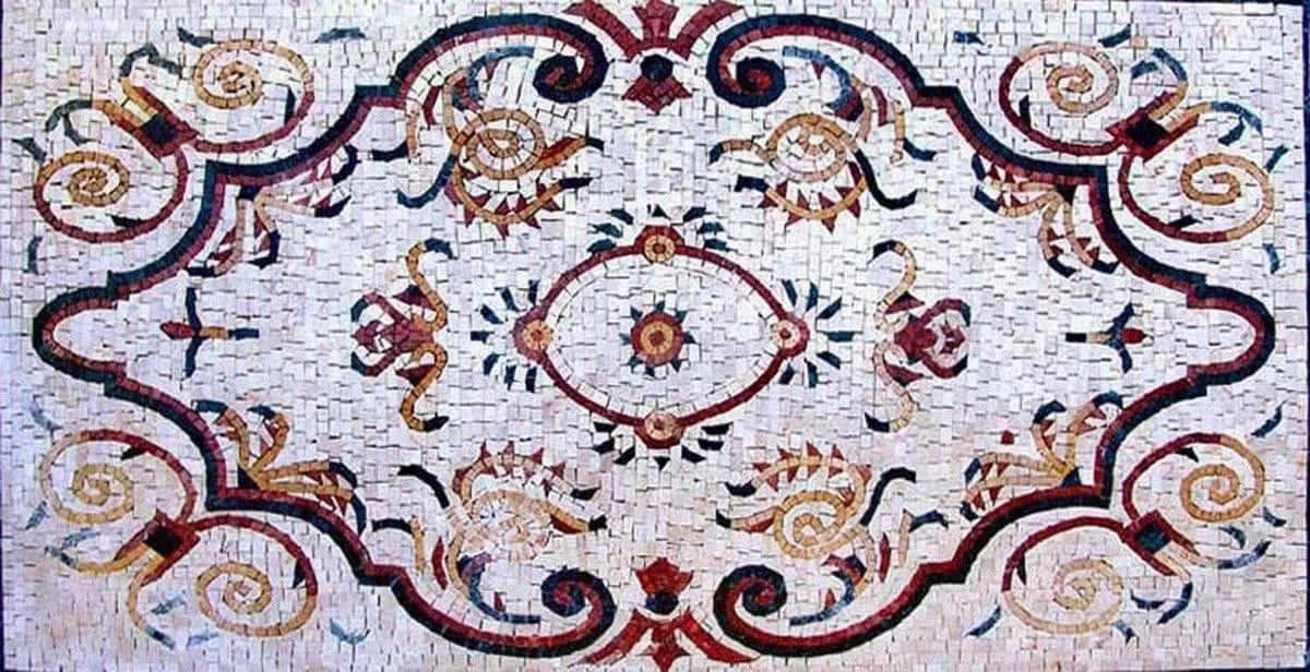 Damask Floral Mosaic - Vanessa | Luxury Handcrafted Stone Art