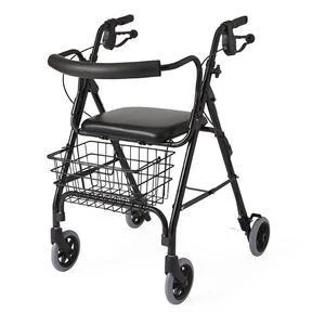 Deluxe Rollator with Curved Back, Black