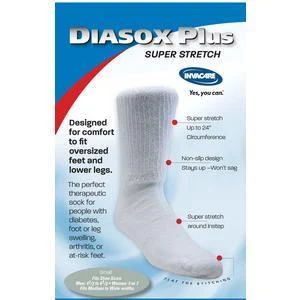 DiaSox Plus Oversize Socks, Small, Black