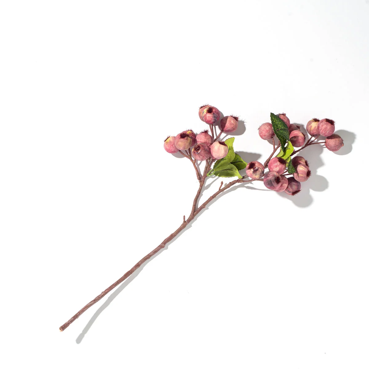 Dusty Mauve Faux Botanical Goose Berry Branch Spray with Wired Stem