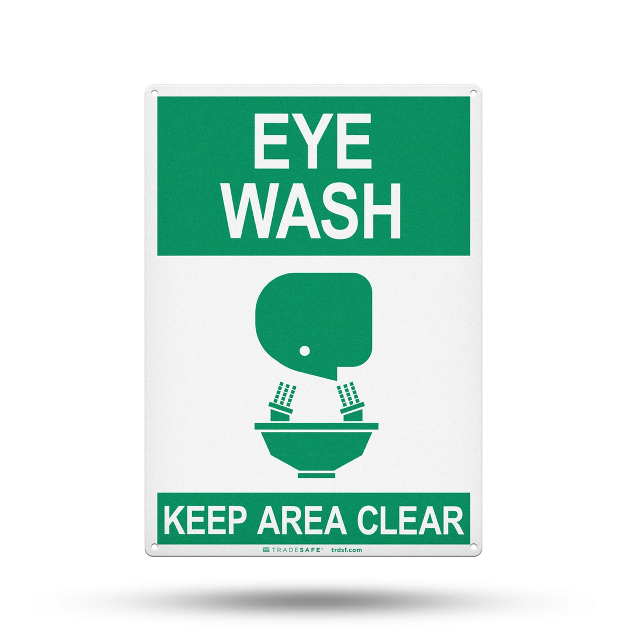 Eye Wash Keep Area Clear Aluminum Sign