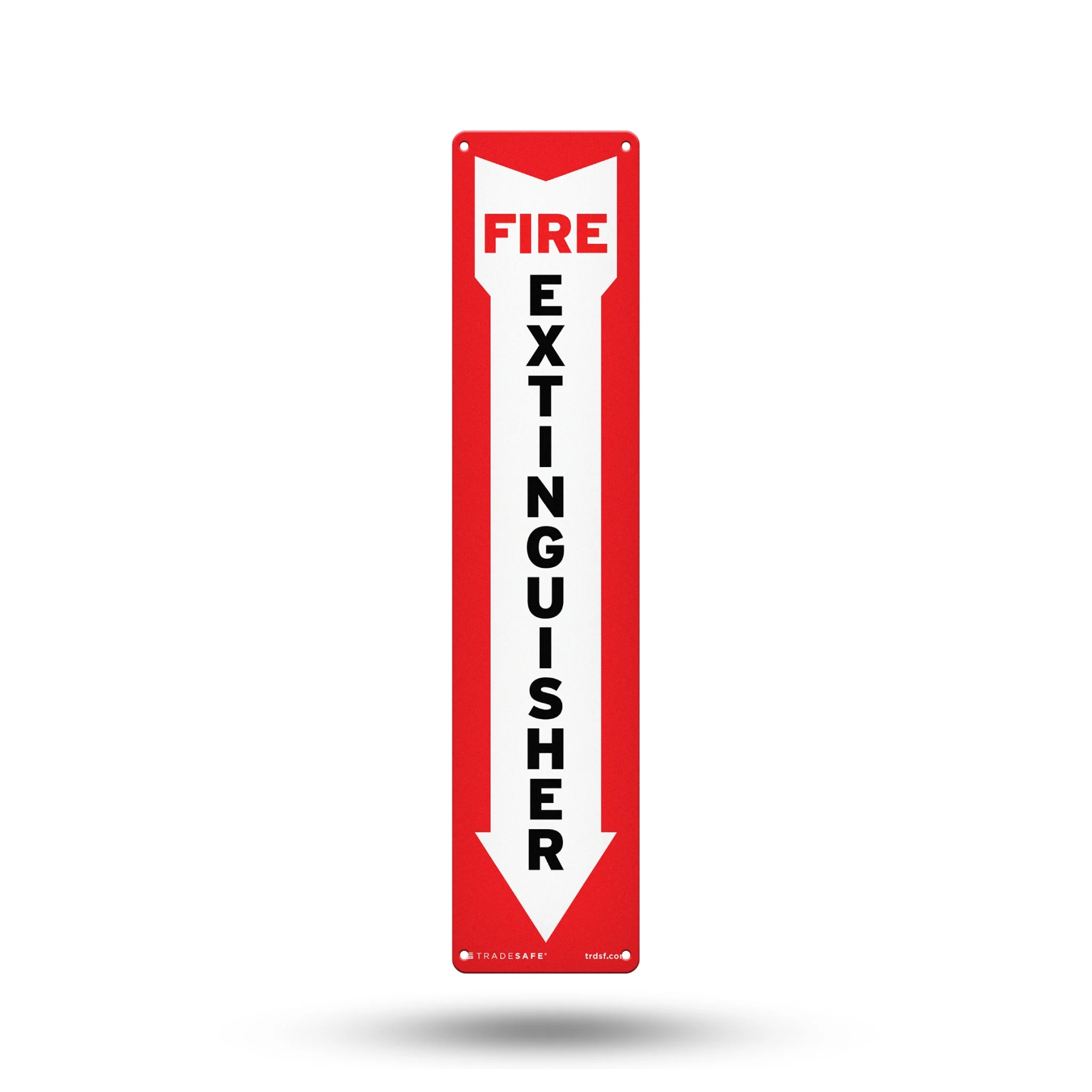 Fire Extinguisher Below Aluminum Sign