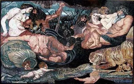 "The Four Continents " by Peter Paul Rubens - Mosaic Art