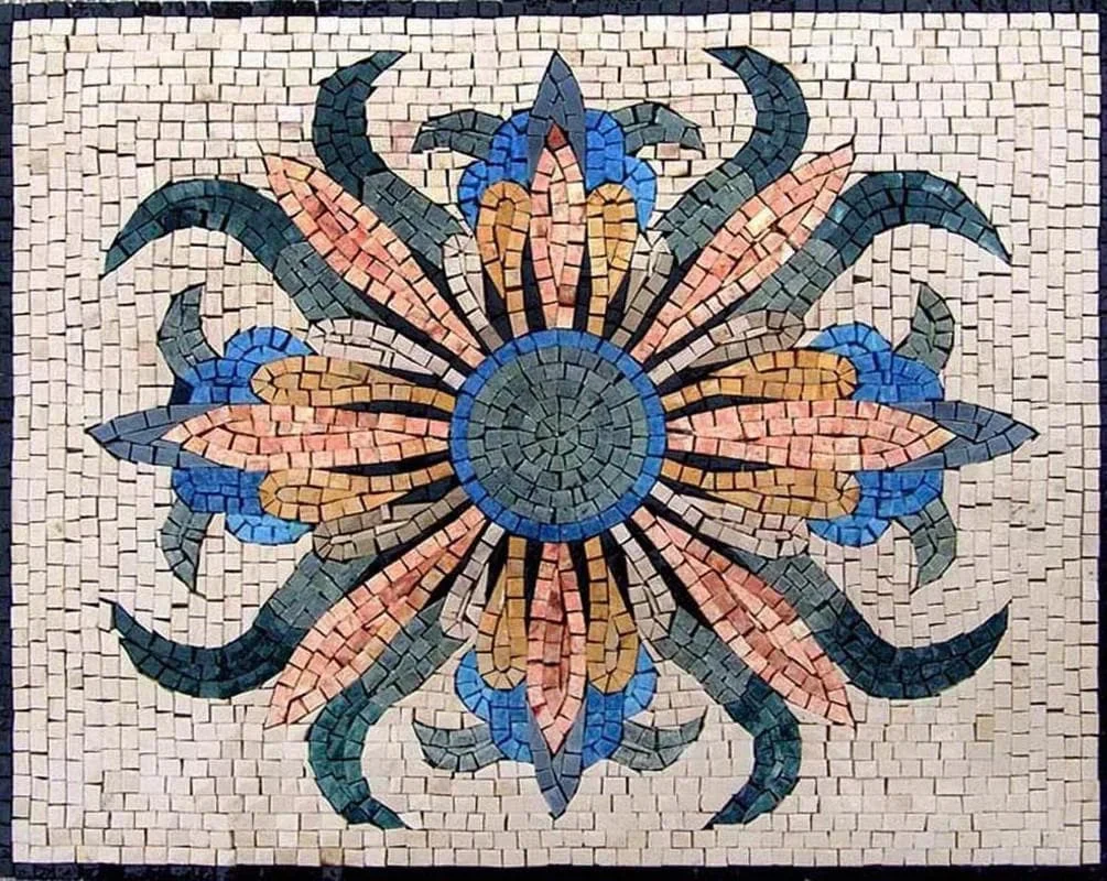 The Geometric Floral Stone Art Mosaic