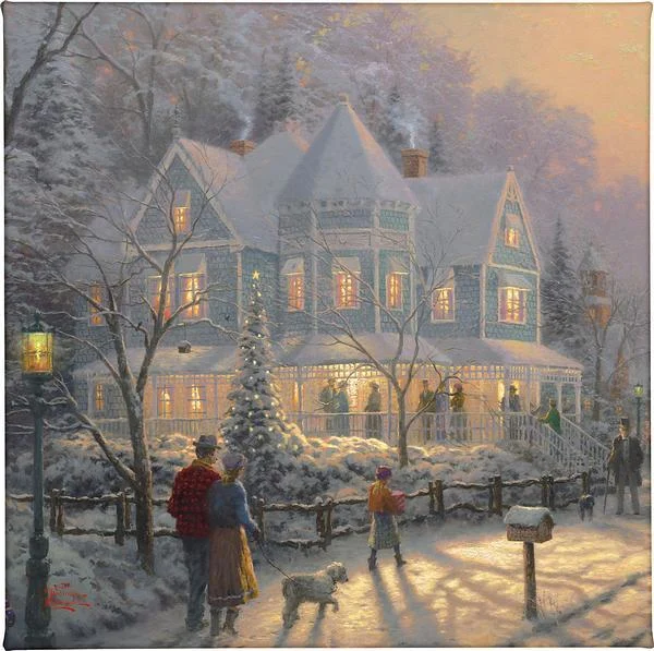 A Holiday Gathering - 14" x 14" Gallery Wrapped Canvas