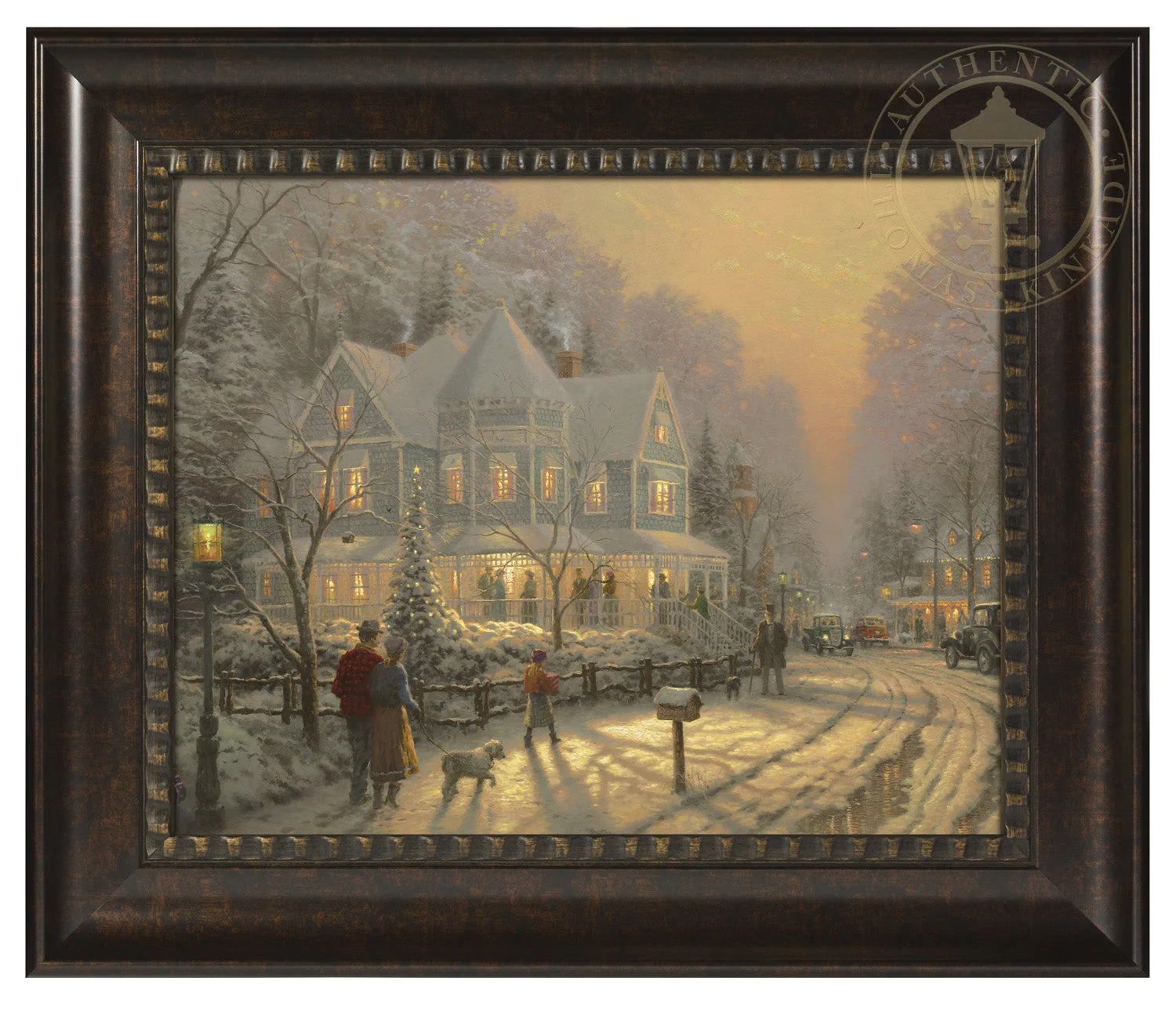 A Holiday Gathering - 16" x 20" Brushstroke Vignette (Rich Burl Frame)