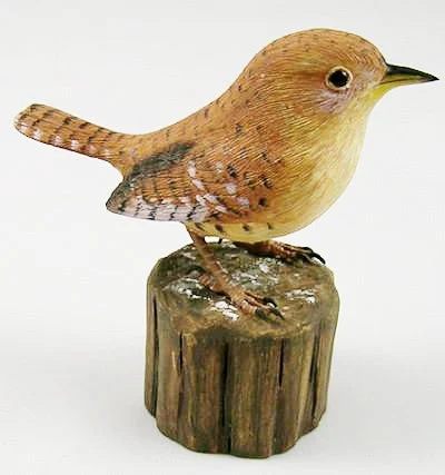 House Wren - Hand Carved Wooden Bird