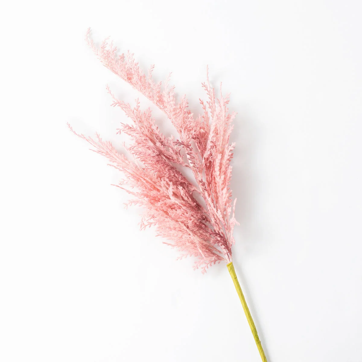 Light Pink Faux Plume Pampas Grass 46" Single Branch Spray with Wired Stem