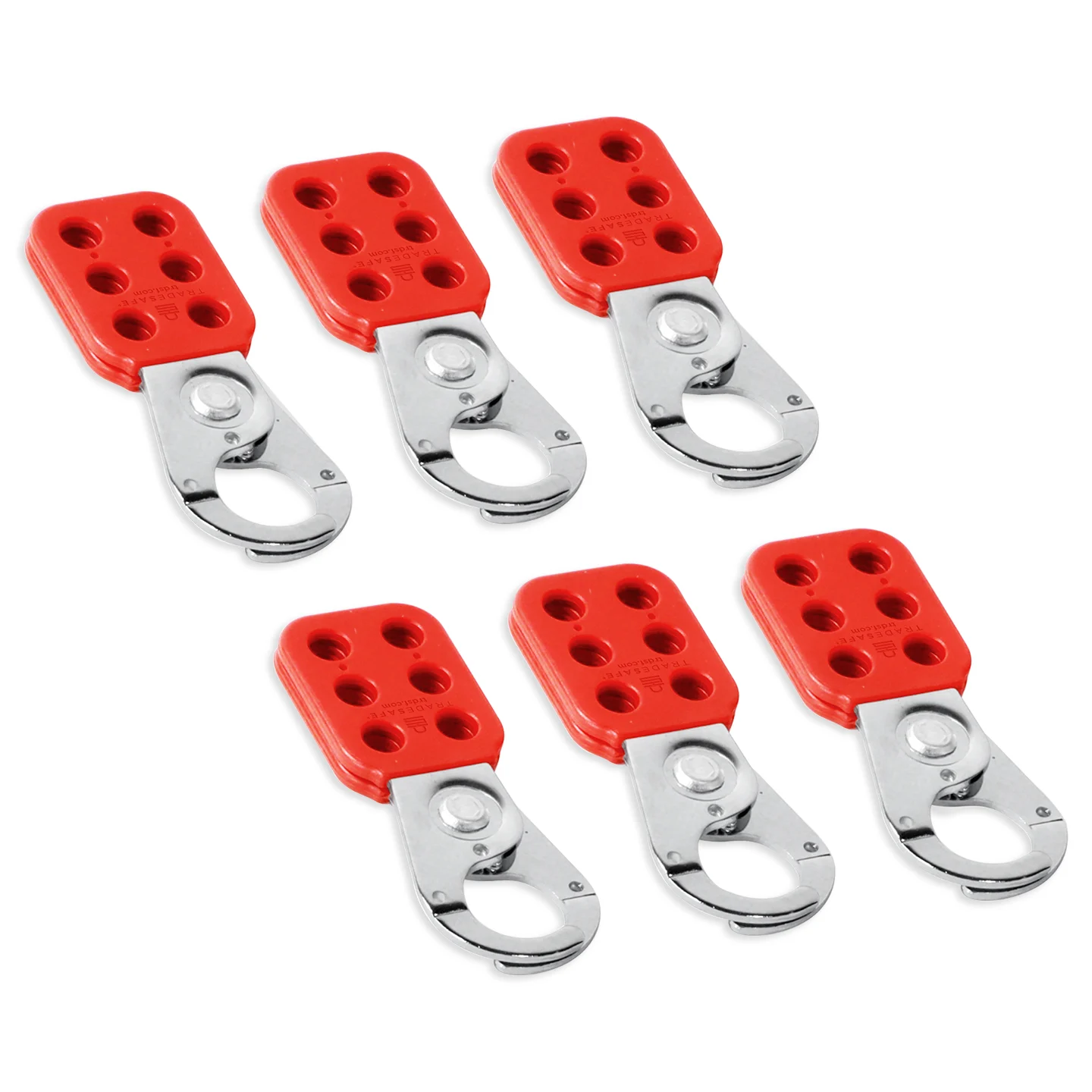 Lockout Tagout Hasp – Nylon and Steel, 1" Jaw Diameter, 6 Pack