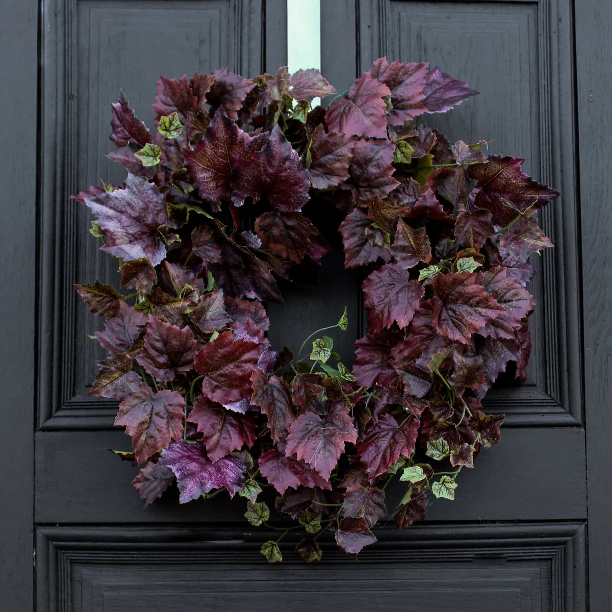 Mauve Purple Grapevine Leaf Foliage Autumn Fall Front Door Wreath