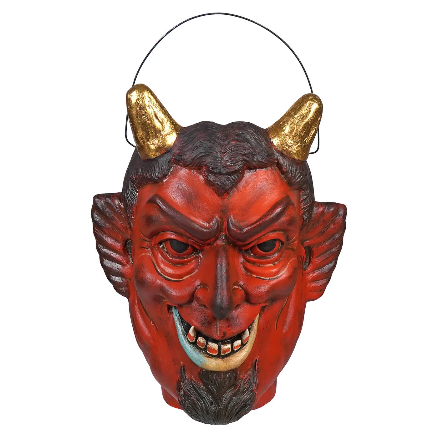 Menacing Gold Horned Vintage Devil Bucket