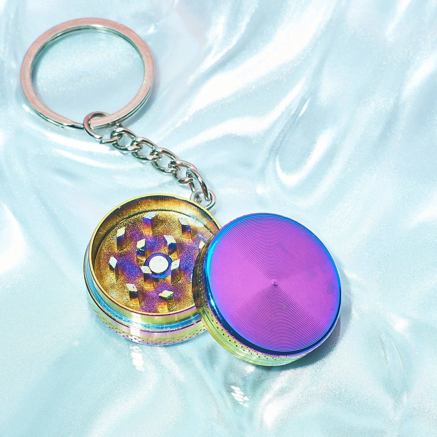 Mini Metal Grinder Keychain - Rainbow