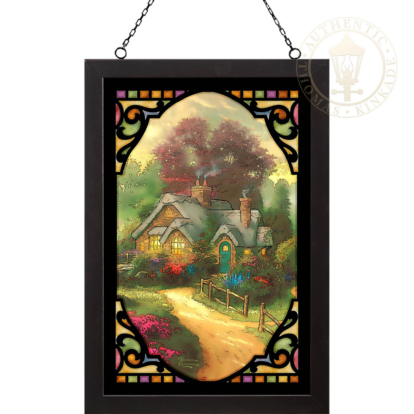 A New Day Dawning - 20" x 14" Framed Glass Art (Black Frame)