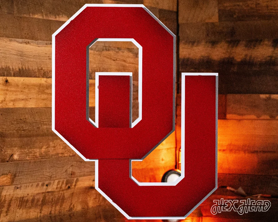 Oklahoma Sooners "OU" Vintage 3D Metal Wall Art