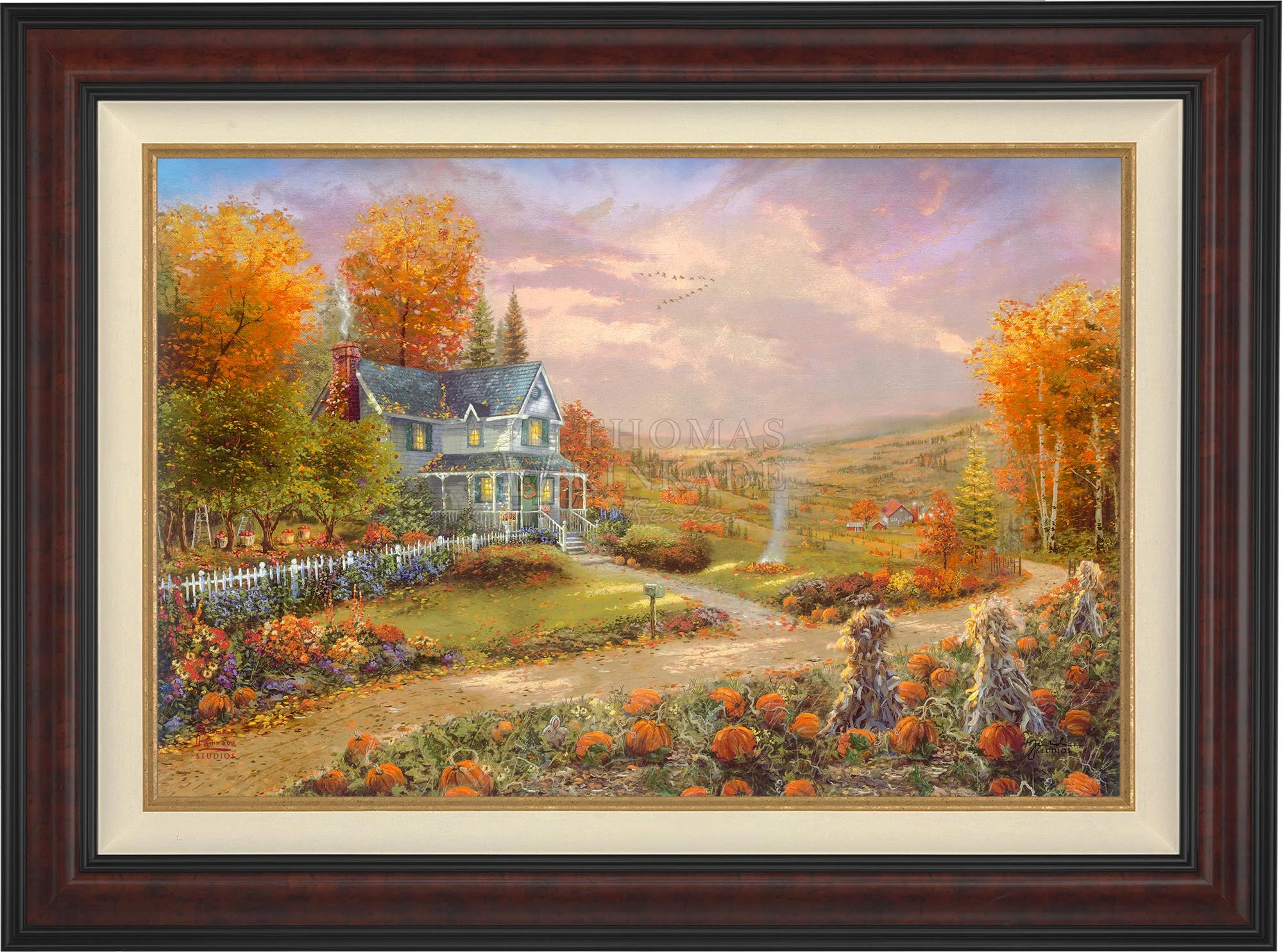 *RARE* Autumn at Apple Hill Framed Estate Edition Canvas Burl 28" x 42