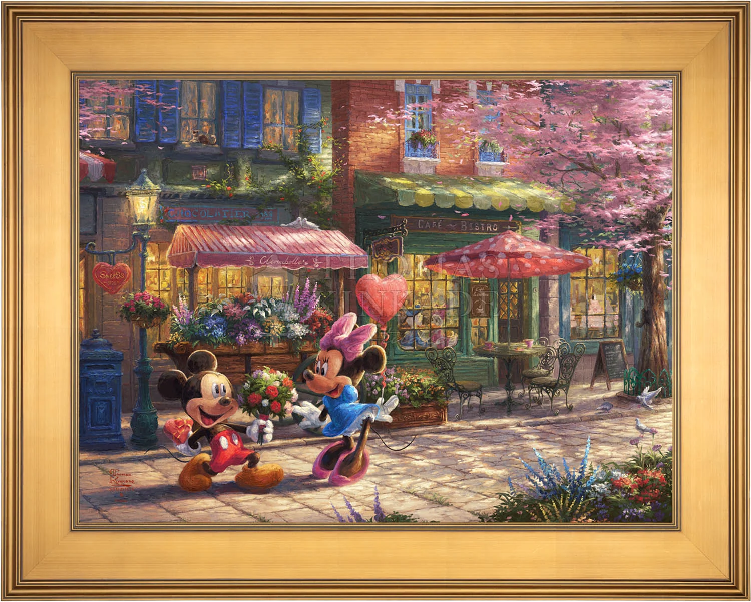 *RARE* Disney Mickey and Minnie Sweetheart Cafe Framed Artist Proof Ca