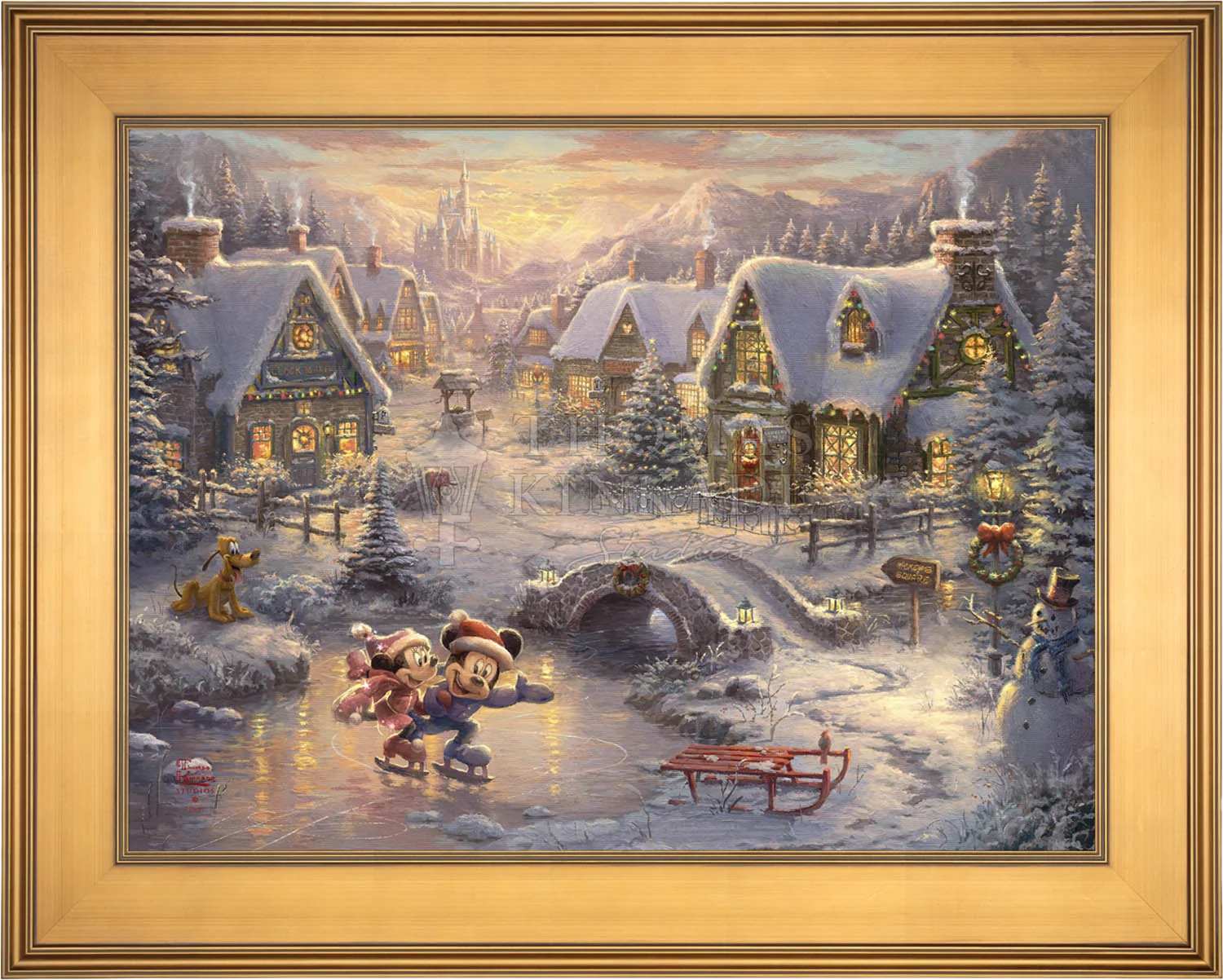 *RARE* Disney Mickey and Minnie Sweetheart Holiday Framed Gallery Proo