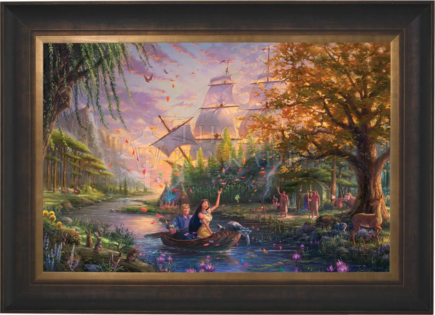 *RARE* Disney Pocahontas Framed Publisher Proof Canvas Estate Bronze 2