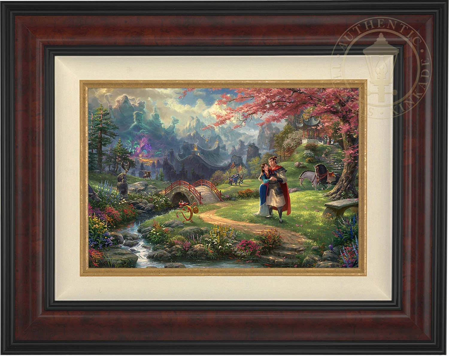*RARE* Mulan Blossoms of Love Framed Artist Proof Canvas Burl 28" x 42